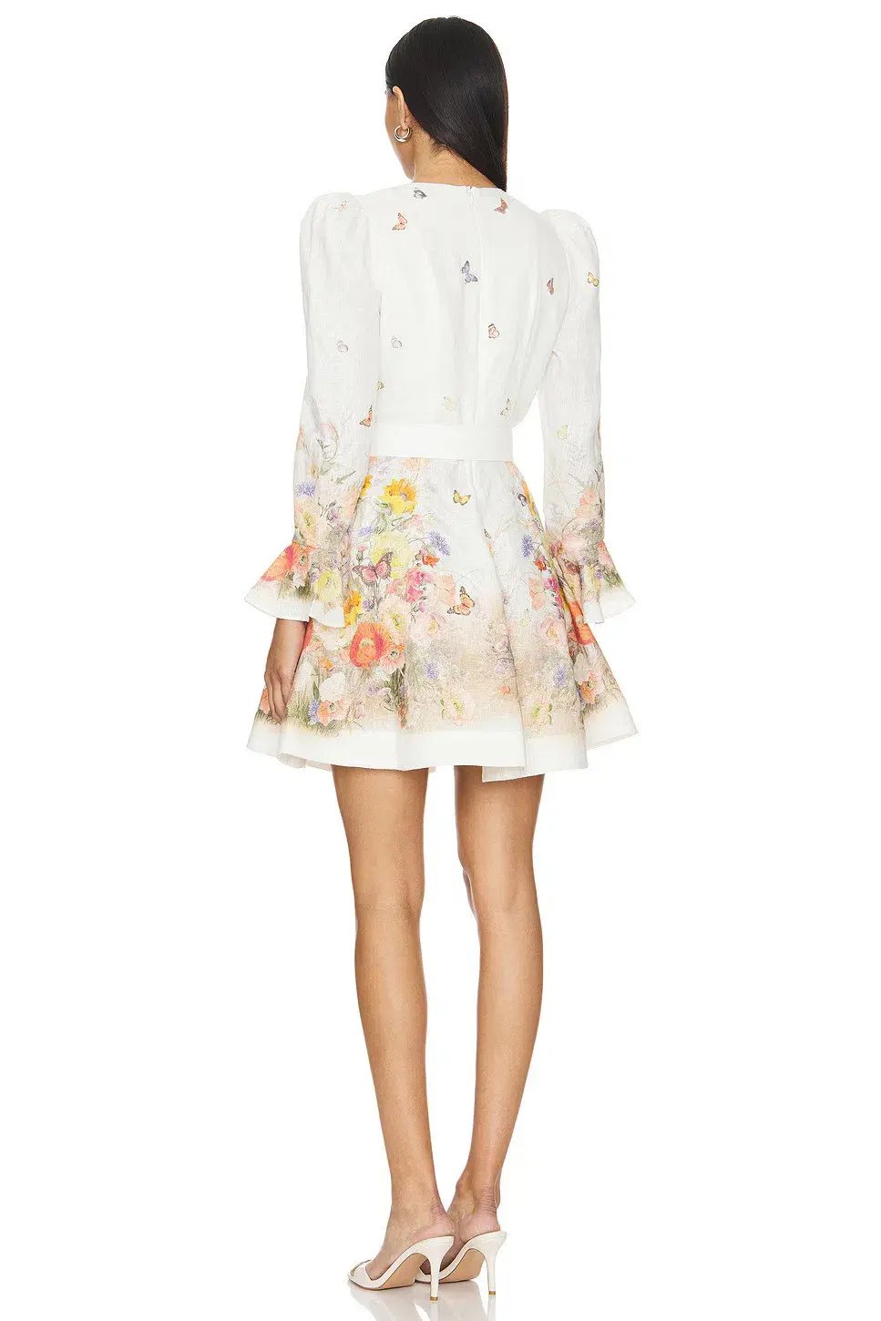 Zimmermann Tranquillity Mini Dress Red Butterflies Size 1 / AU 10 photo 2