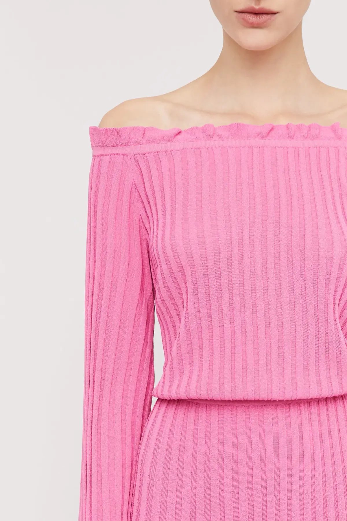Scanlan Theodore Rib Cold Shoulder Dress Pink Size S / Au 8 photo 2