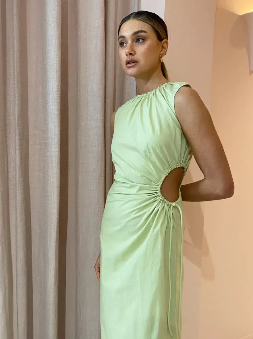 Sir the Label Mason Laced Dress Pistachio Green Size 8 photo 2