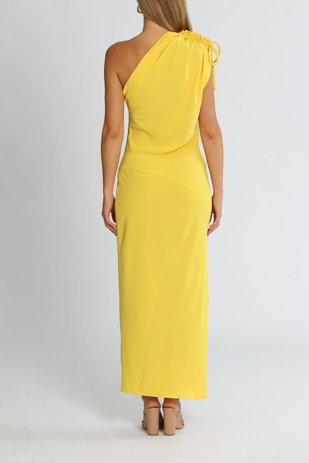 Jasmine One Shoulder Dress - Yellow photo 3