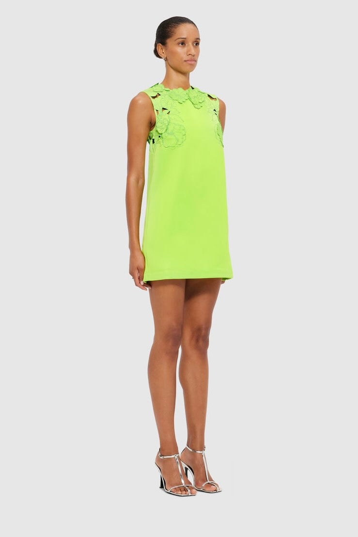 Leo Lin Blair Appliqué Mini Dress - Lime photo 3
