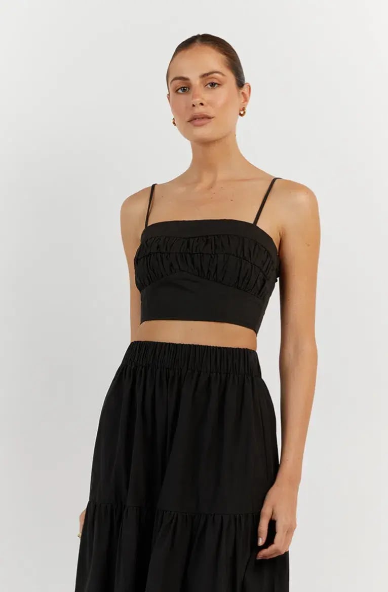 Dissh Elsa Cotton Crop Top & Skirt Set Black Size 6 photo 2