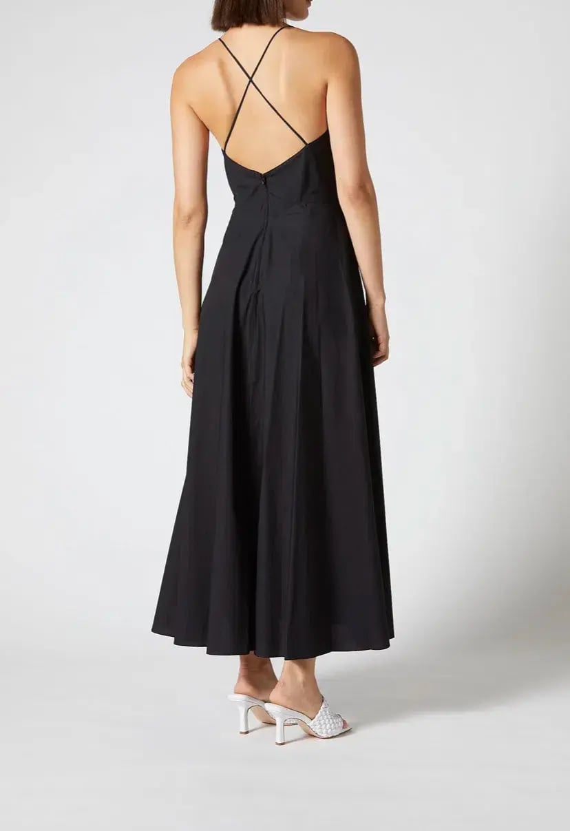 Scanlan Theodore Cotton Strappy Dress Dress NAVY Size 8 photo 2