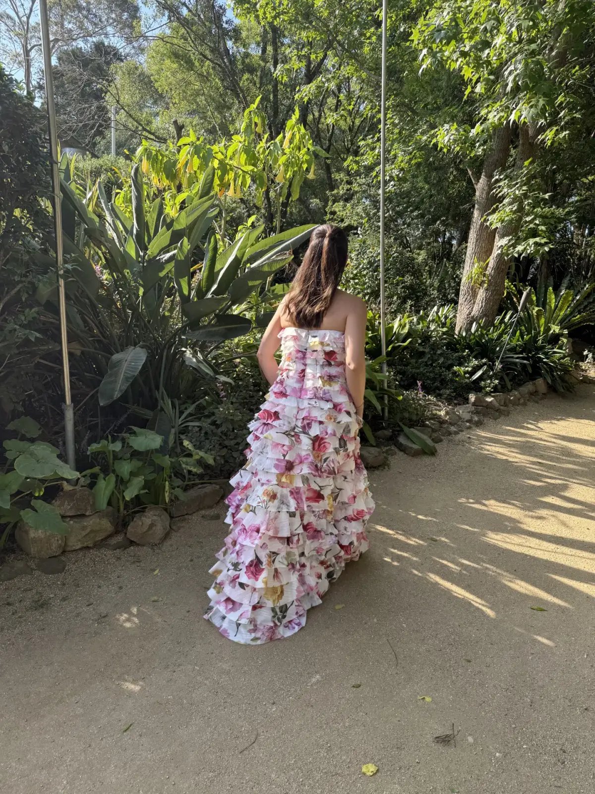 AJE Fleur Pleated Gown Collage Floral Size 8 photo 4