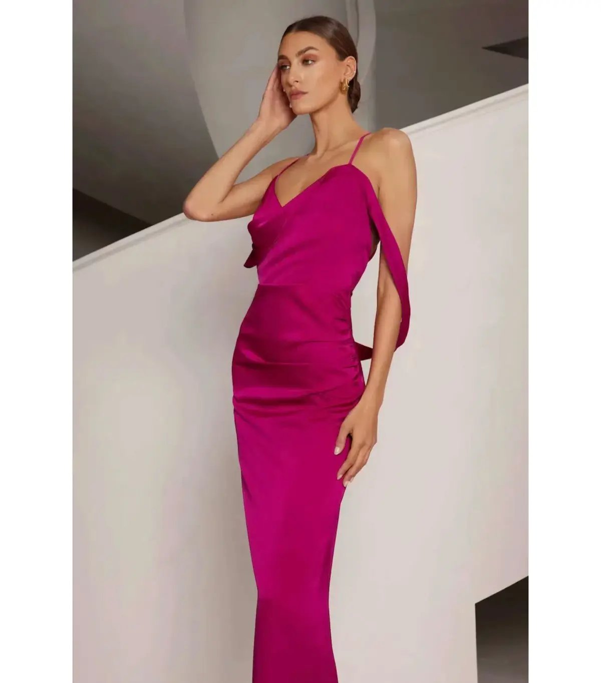 Elle Zeitoune Heather Maxi Dress Mulberry Pink Size AU 8 photo 3