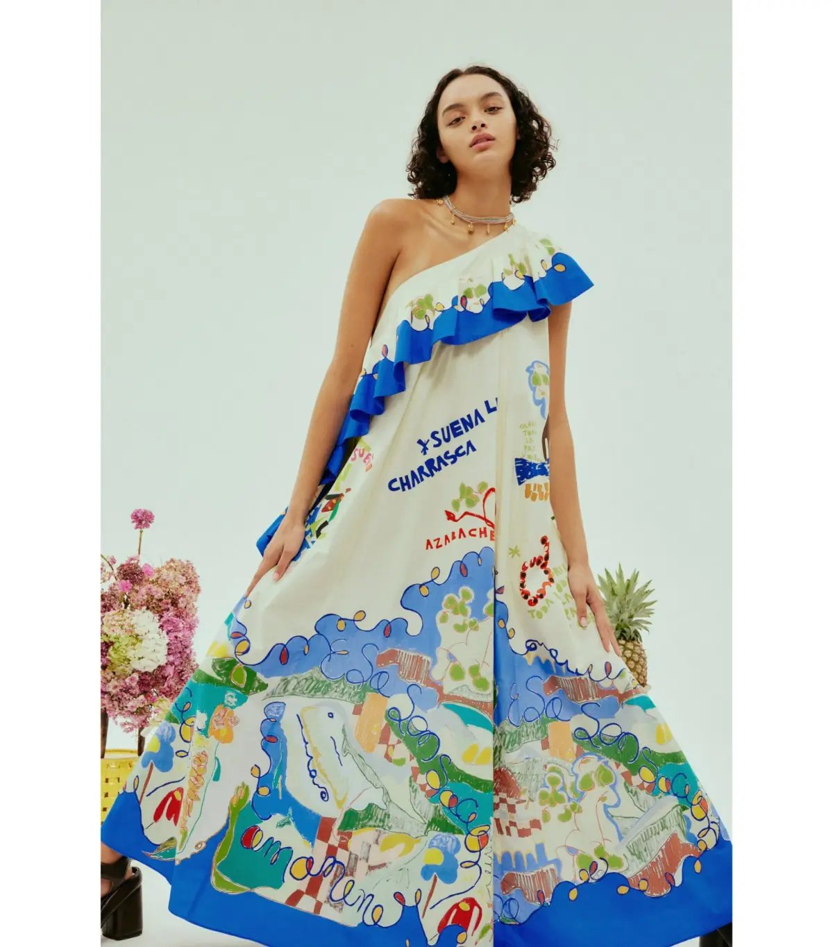 Alemais Nadia One Shoulder Ruffle Dress Print Size AU 10 photo 4
