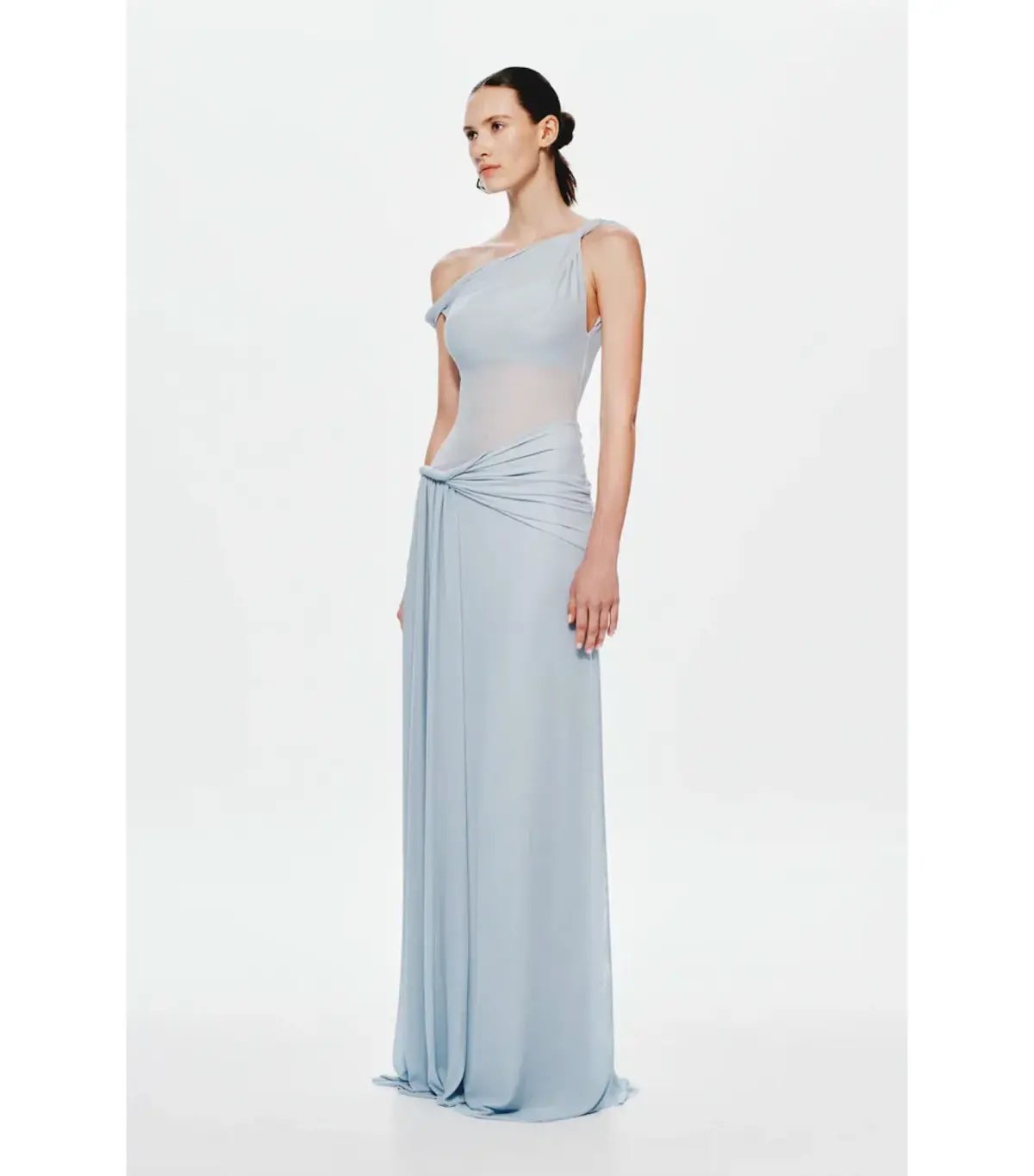 Misha The Sisal Mesh Maxi Dress in Dove Blue Size XS / AU 6 photo 4