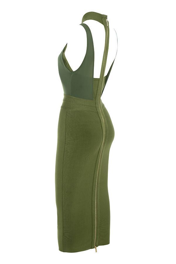 House of CB Caruso Midi Dress Green Size 8 photo 3
