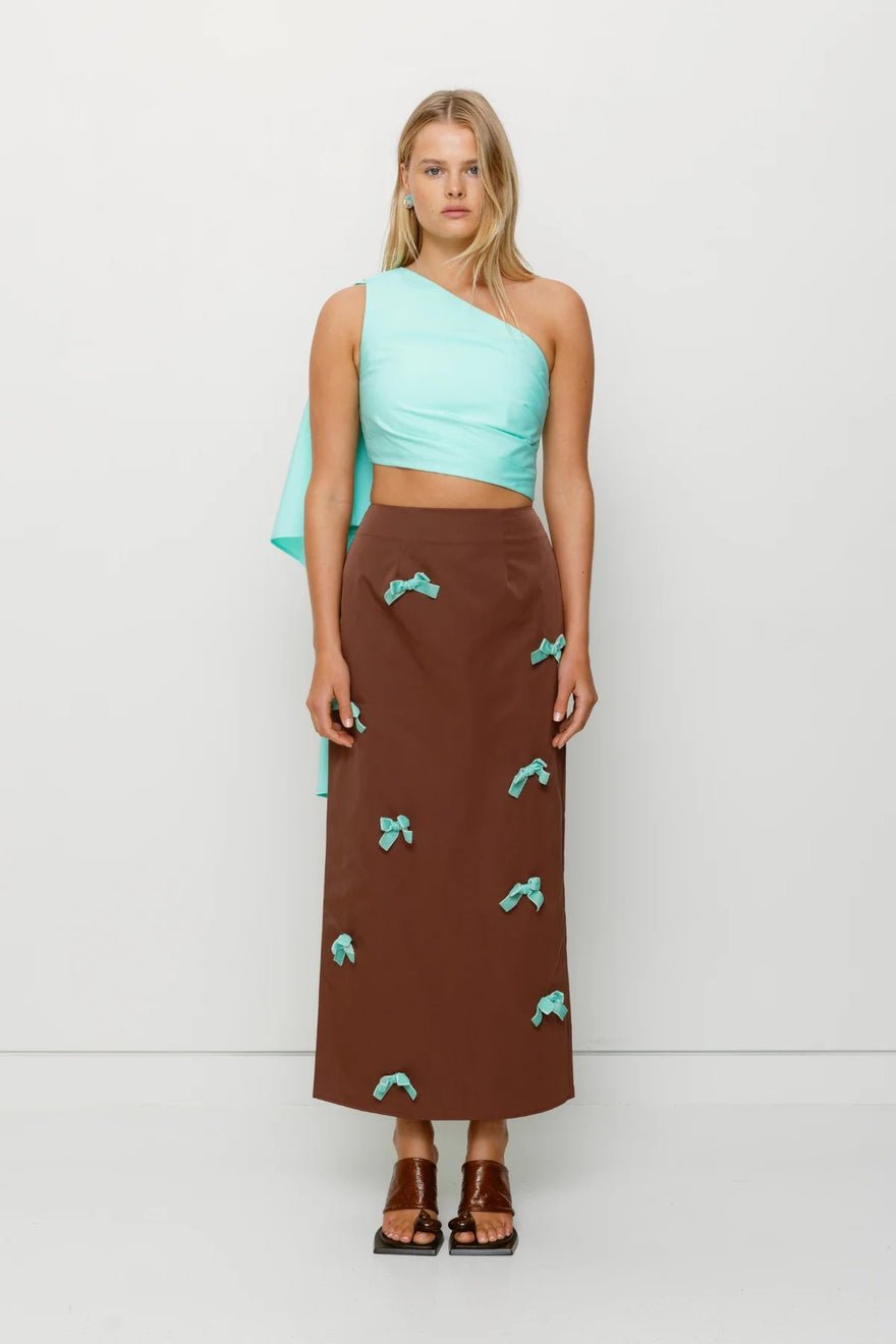The Wolf Gang Amar Midi Skirt - Cocoa photo 2