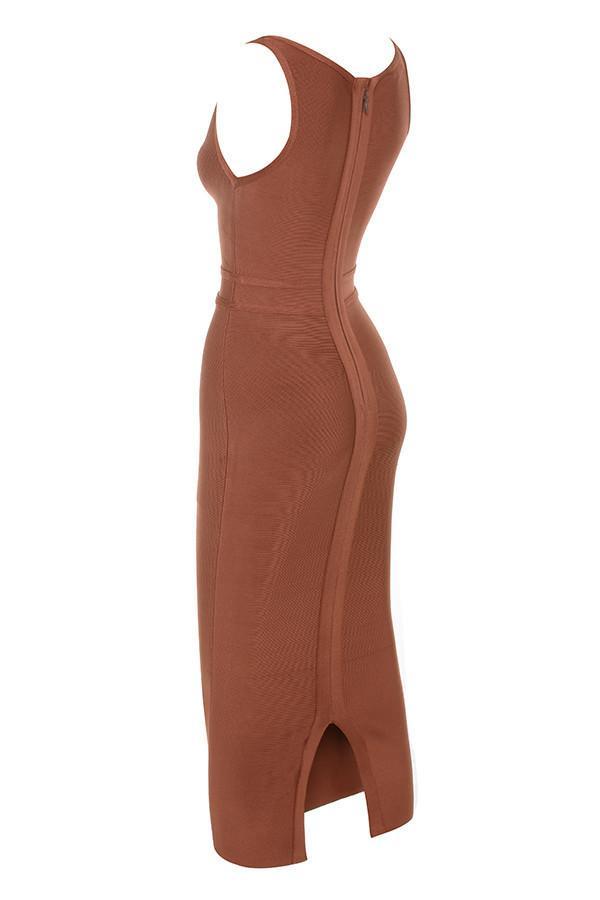 House of CB Feray Midi Dress Rust Size 8 photo 2