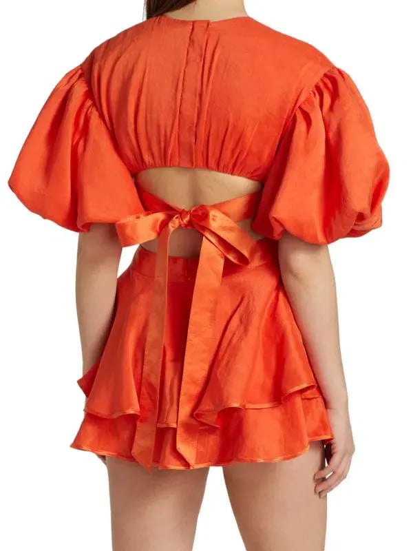 Aje Gracious Cut-Out Mini Dress Orange Size 10 photo 4
