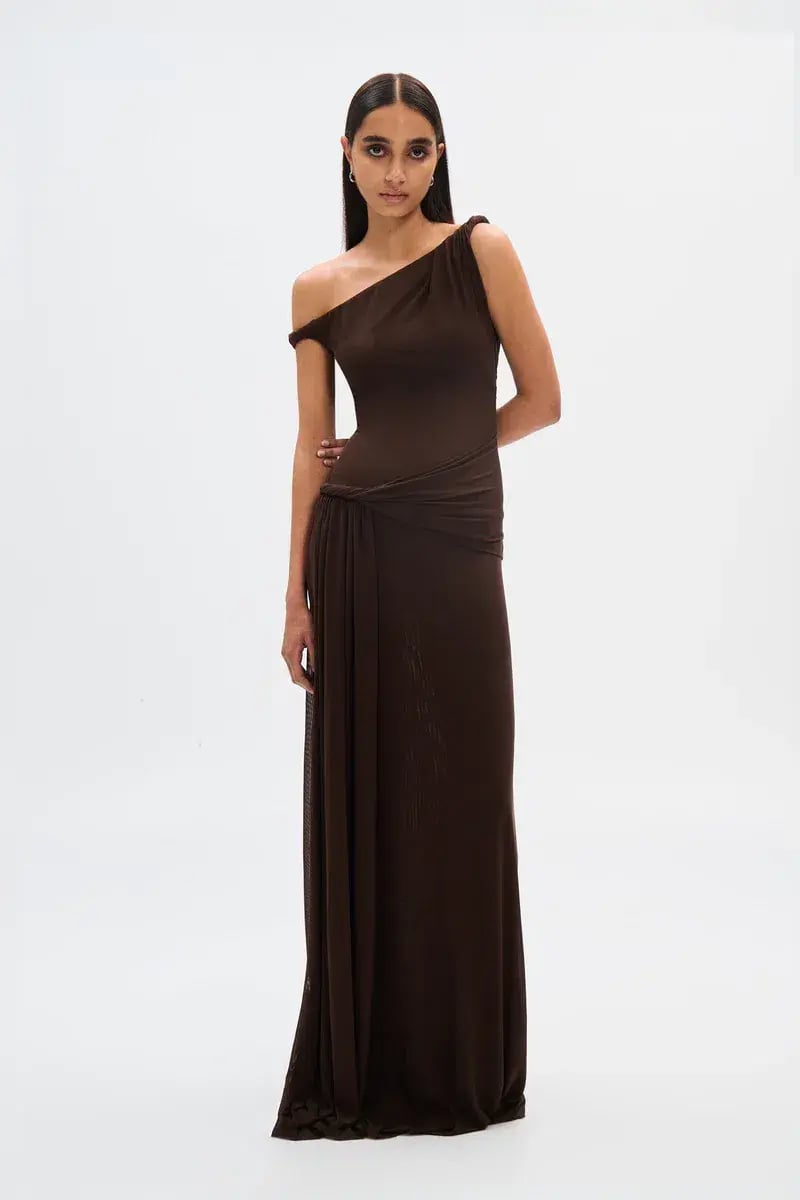Misha The Sisal Mesh Dress ESPRESSO Size 10 photo 3
