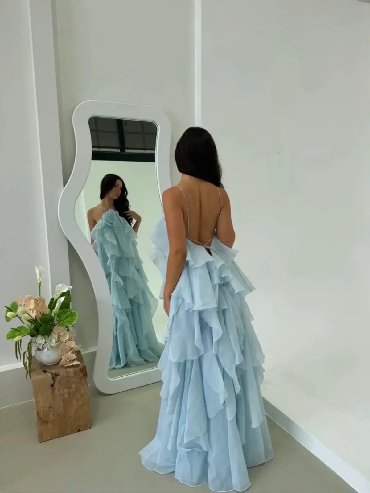 Aje Pandorea Layered Maxi Dress in Silver Blue Size XS / AU 6 photo 5