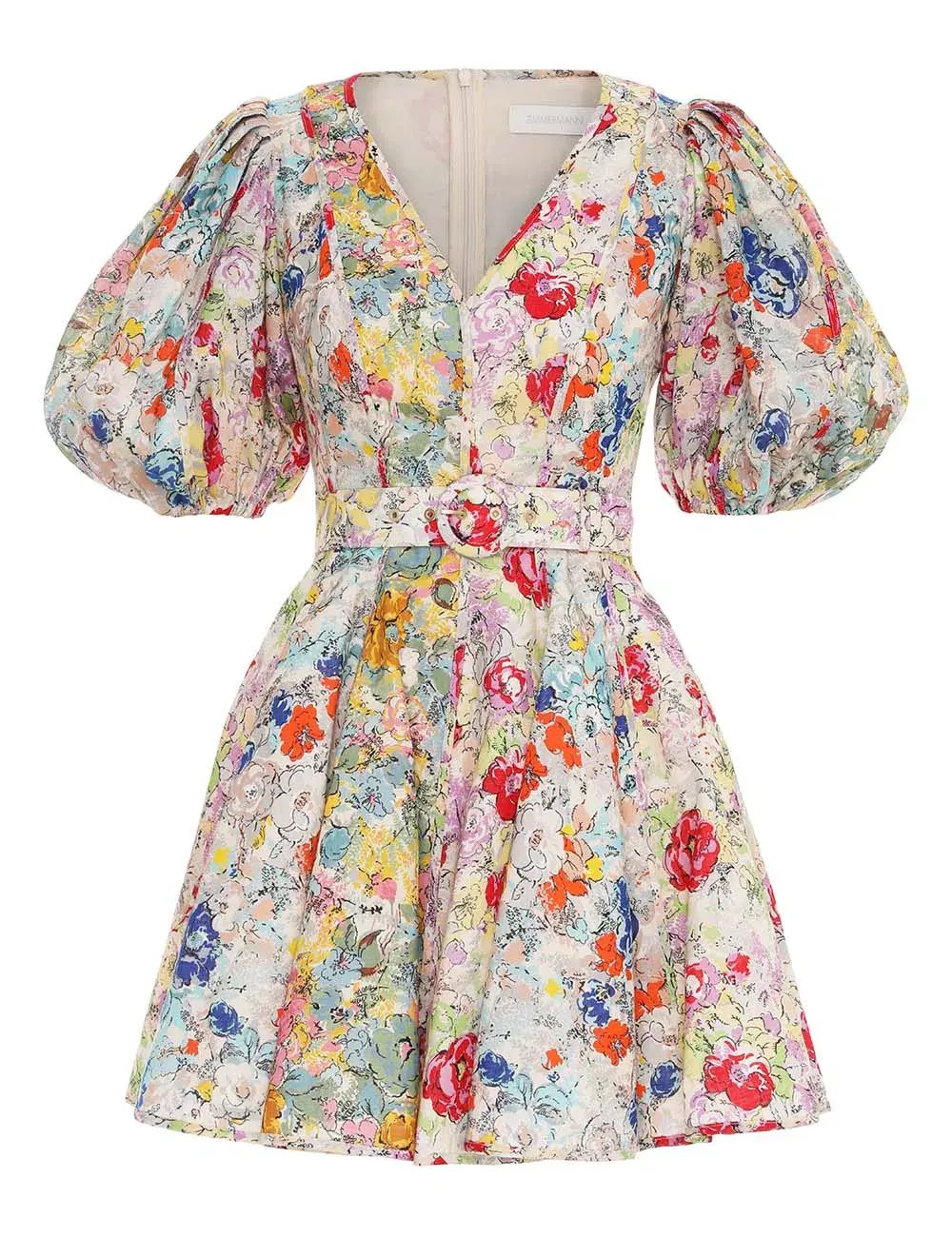Zimmermann Clover Panelled Mini Dress Spliced Floral Size 1 / Au 10 photo 4