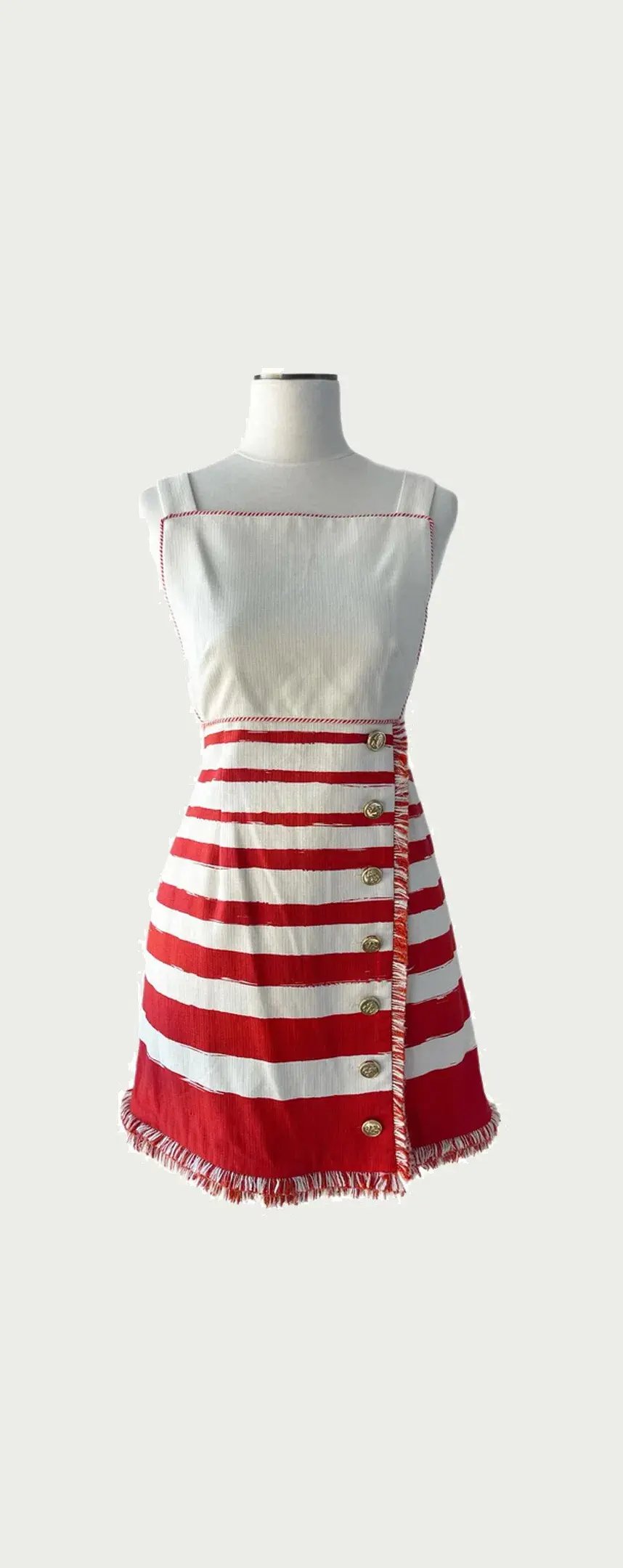 Zimmermann Postcard Boatneck Mini Dress White/Red Size 14 photo 3