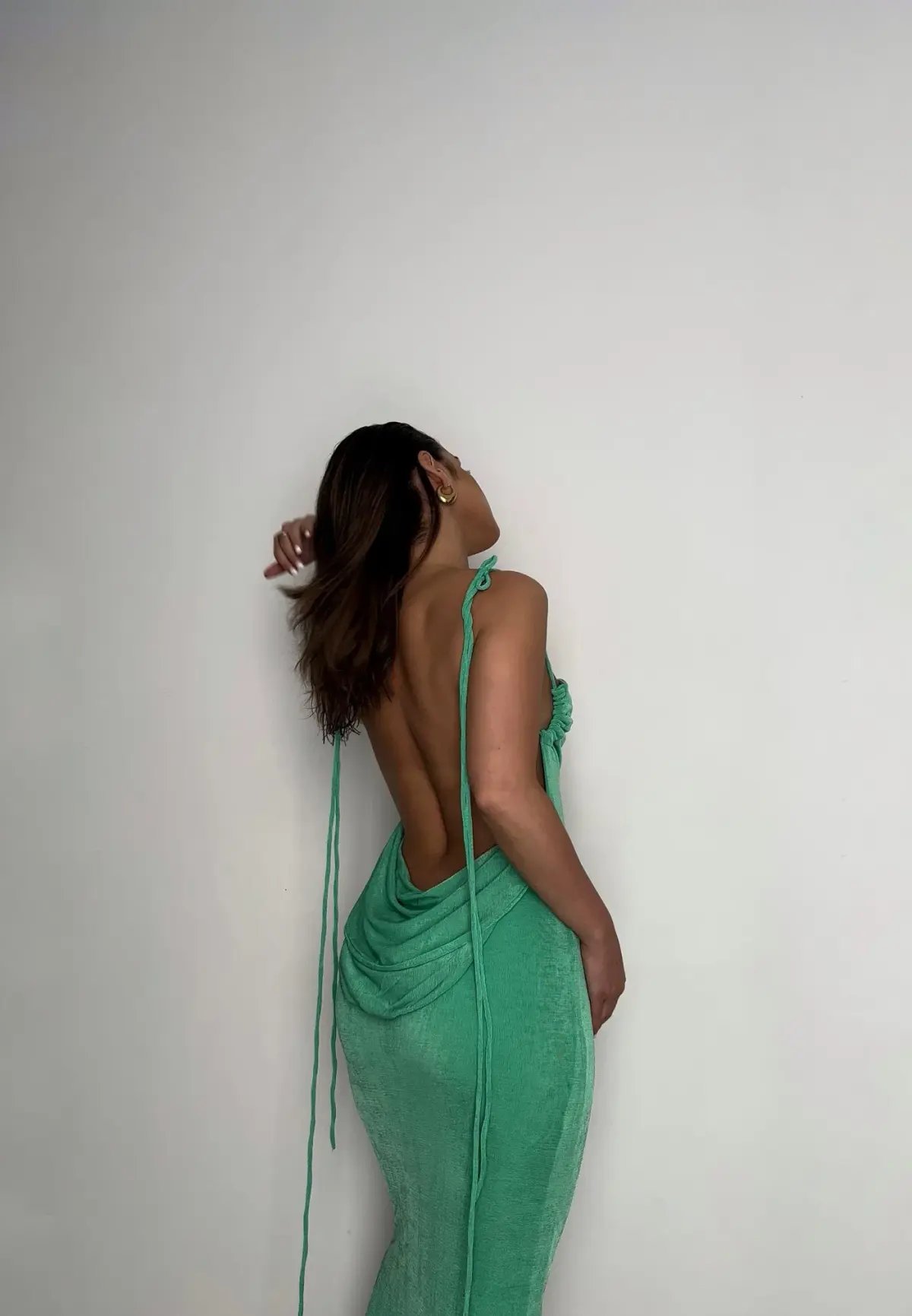 Mélani the Label Ciana Midi Dress Green Size XS photo 7