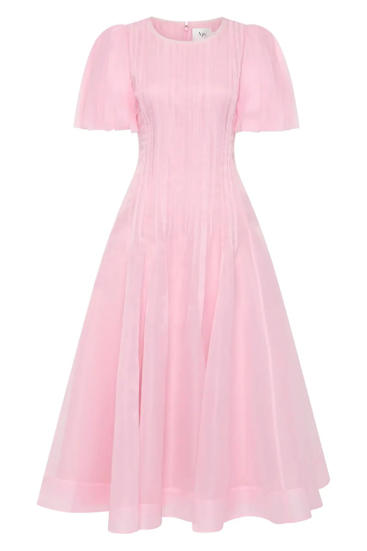 AJE Nova Pleated Midi Dress Pink Size AU 16 photo 5