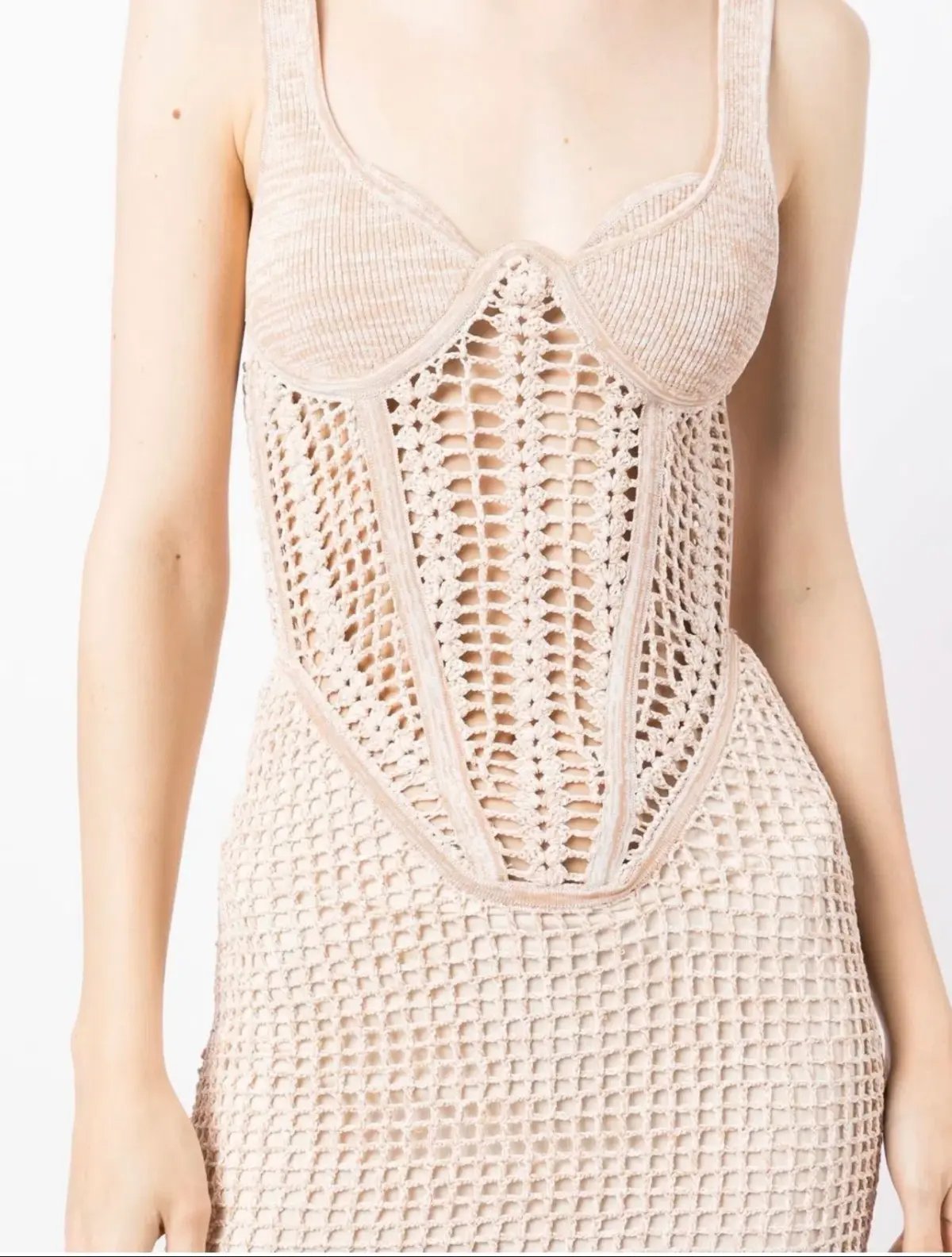 Dion Lee Marled Double Cup Corset Dress Cream Marle Size 8 photo 3