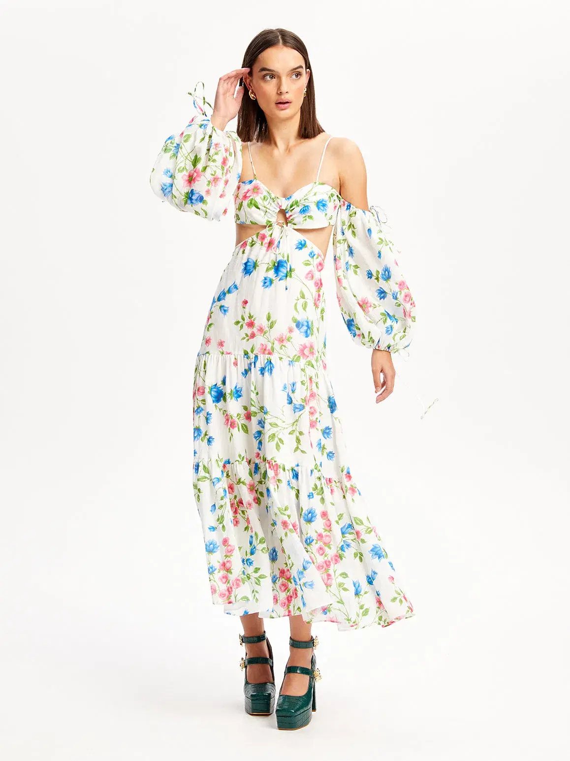Alice McCall Rolling Meadows Midi Dress Bluebell Print Size 10 photo 3