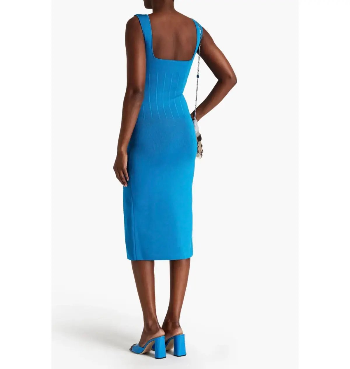 Galvan London Electra Stretch Knit Midi Dress Electric Blue Size XL AU 14 photo 7