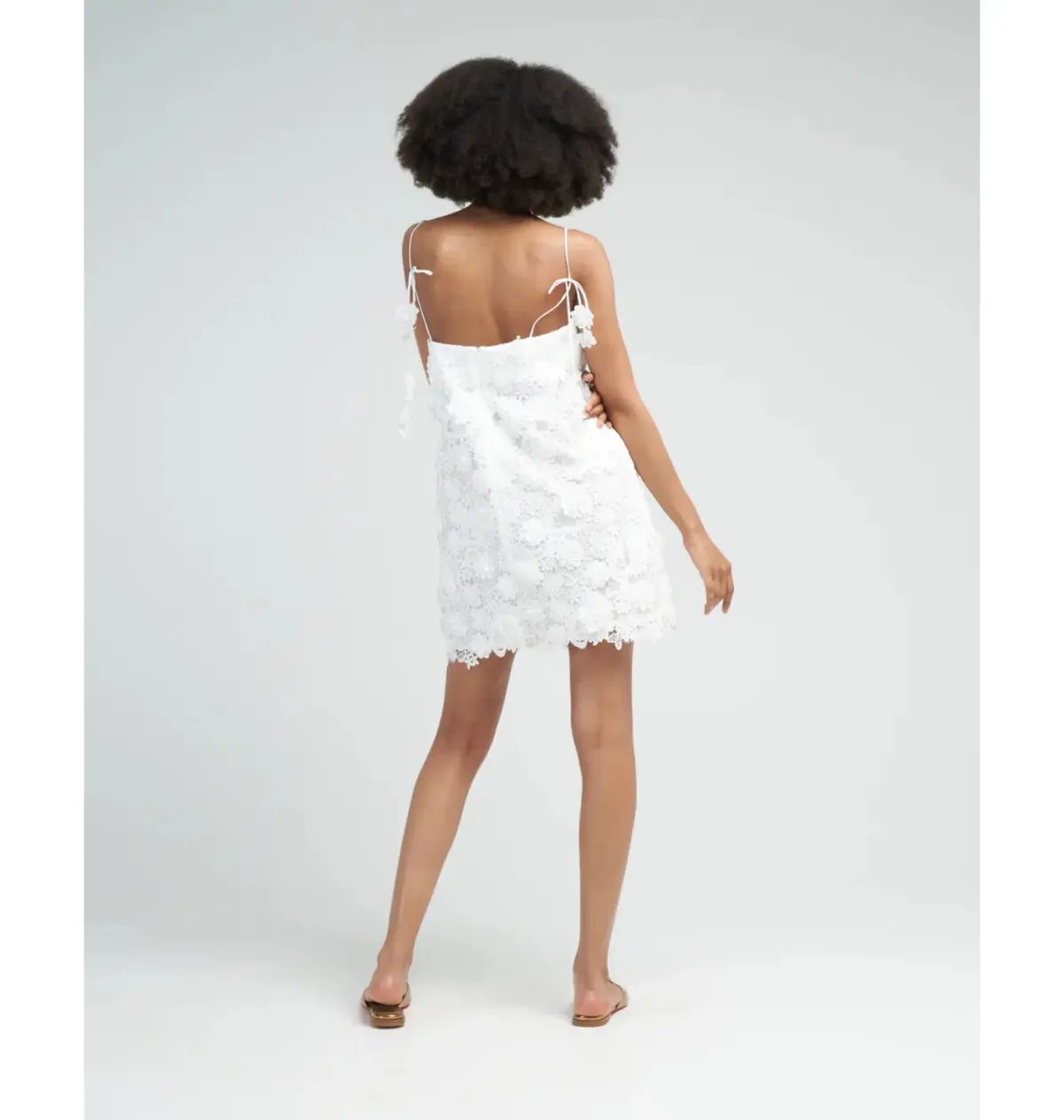 Zimmermann Raie Lace Flower Mini Dress Ivory Size 1 / AU 10 photo 3