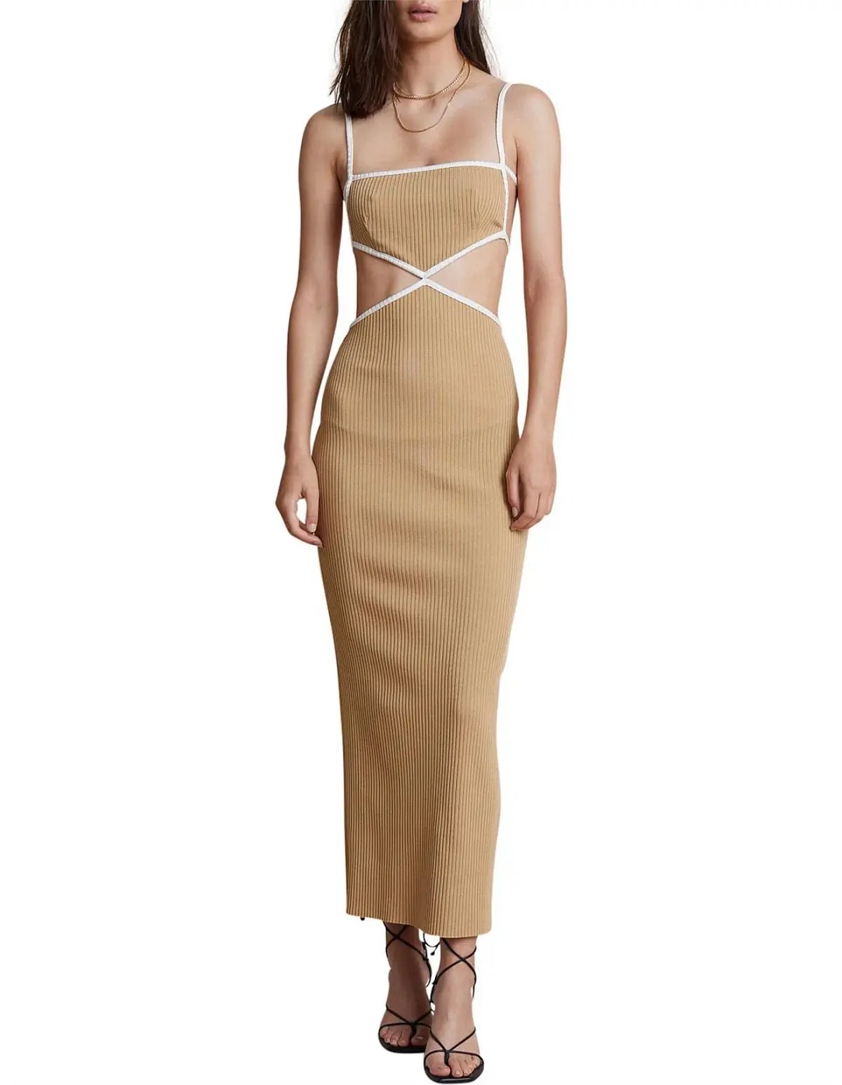 Bec and Bridge Coyote Midi Dress Camel Beige Size 6 photo 4