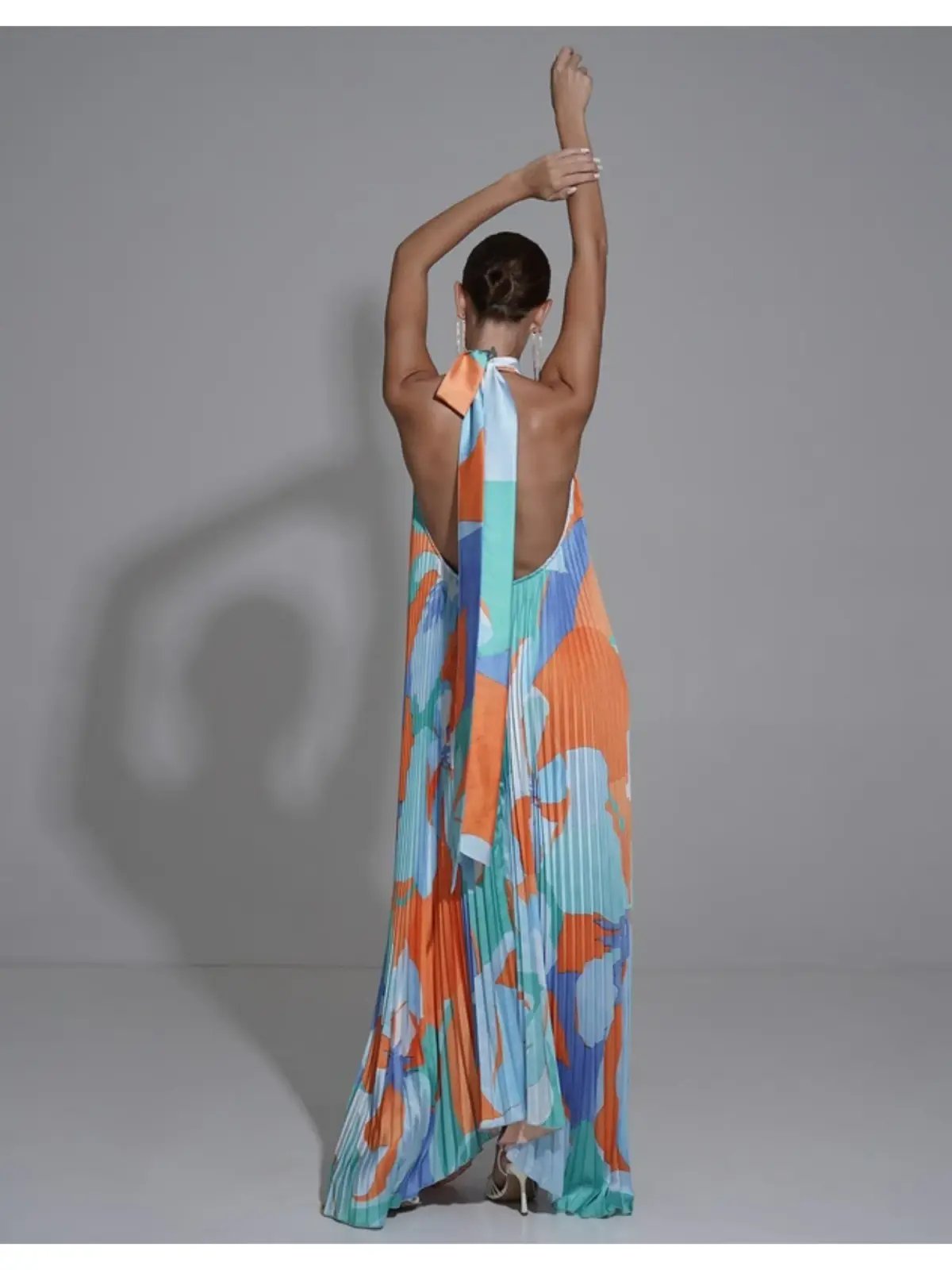 Lidee Opera Gown Capri Print Orange Size AU 10 photo 3