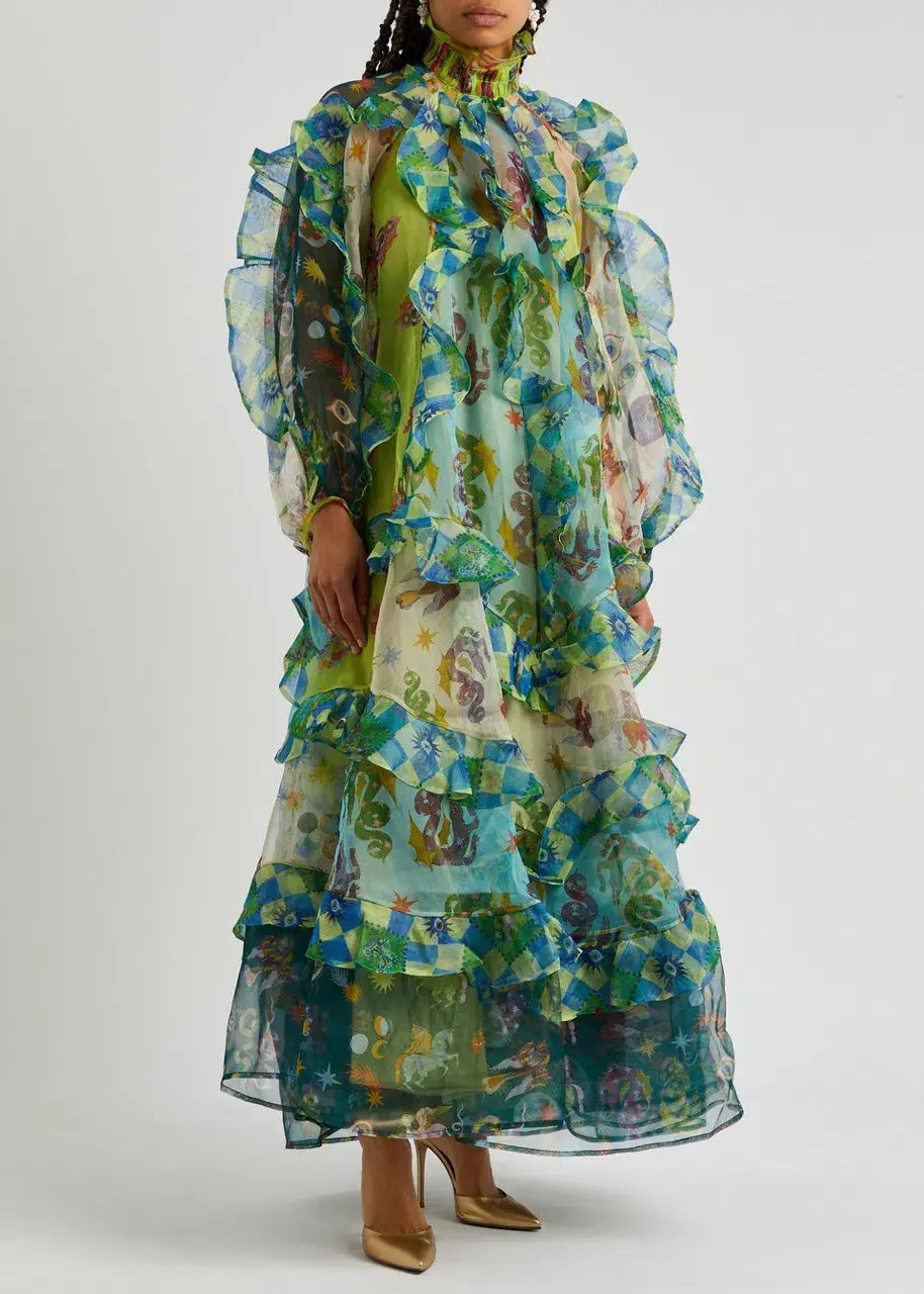 Alemais Guardian Ruffled Silk Organza Gown Size 10 Au photo 3