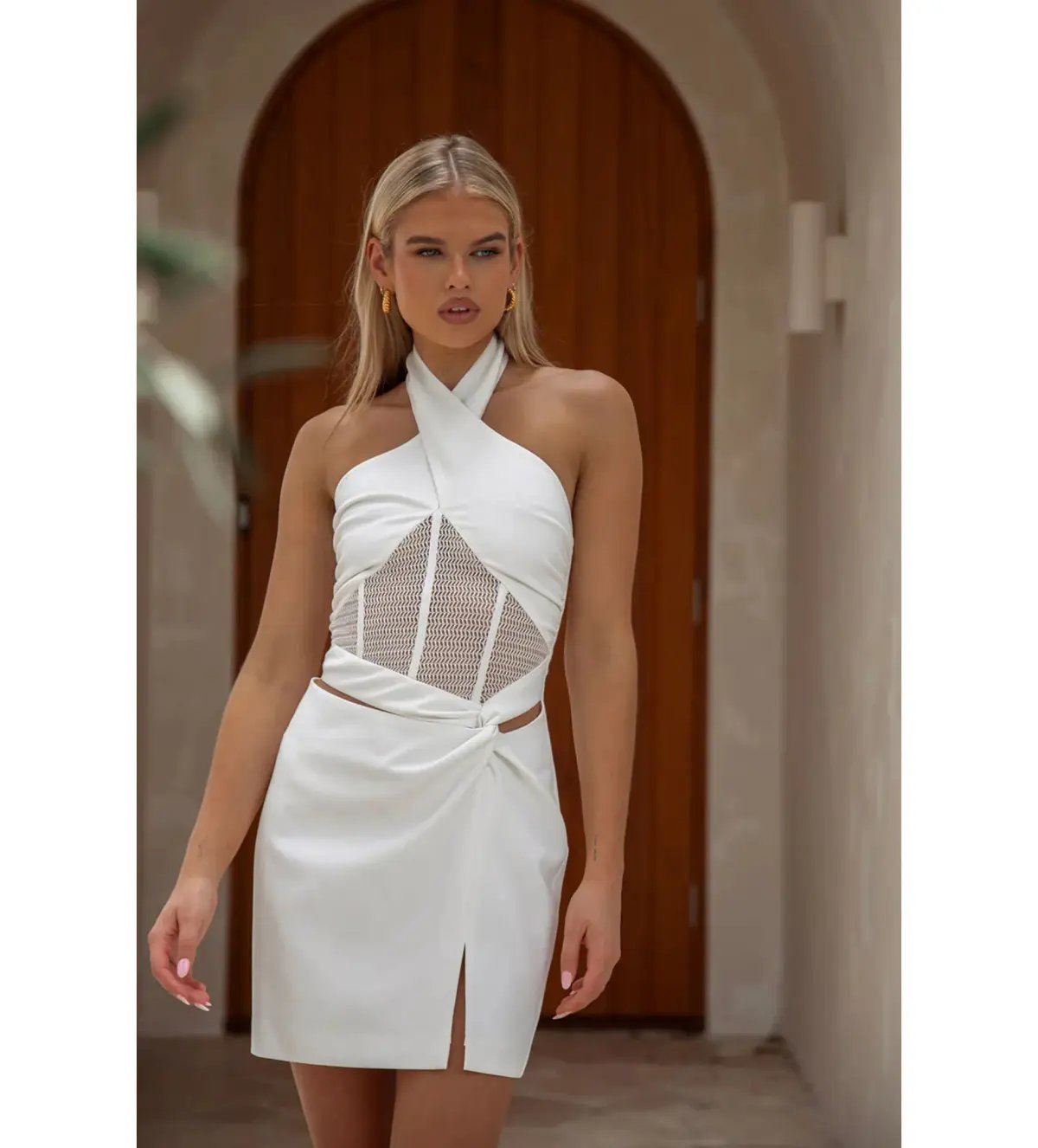 Sabo Skirt Amaris Halter Dress White Size L / AU 12 photo 2