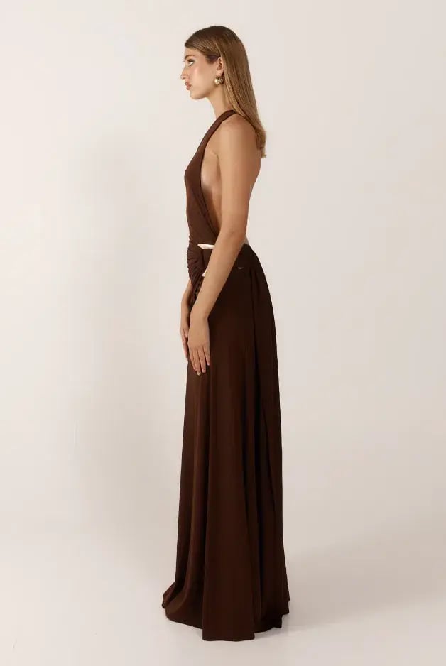 Ance Gria Gaia Gown Brown Size 8 photo 2