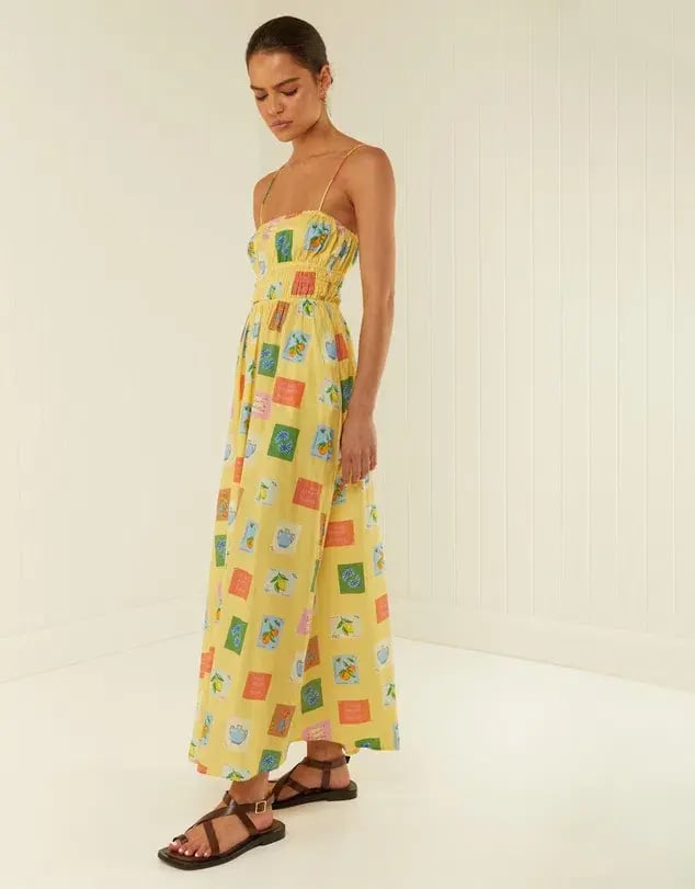 Palm Noosa West Dress Yellow Multi Size 12 photo 2