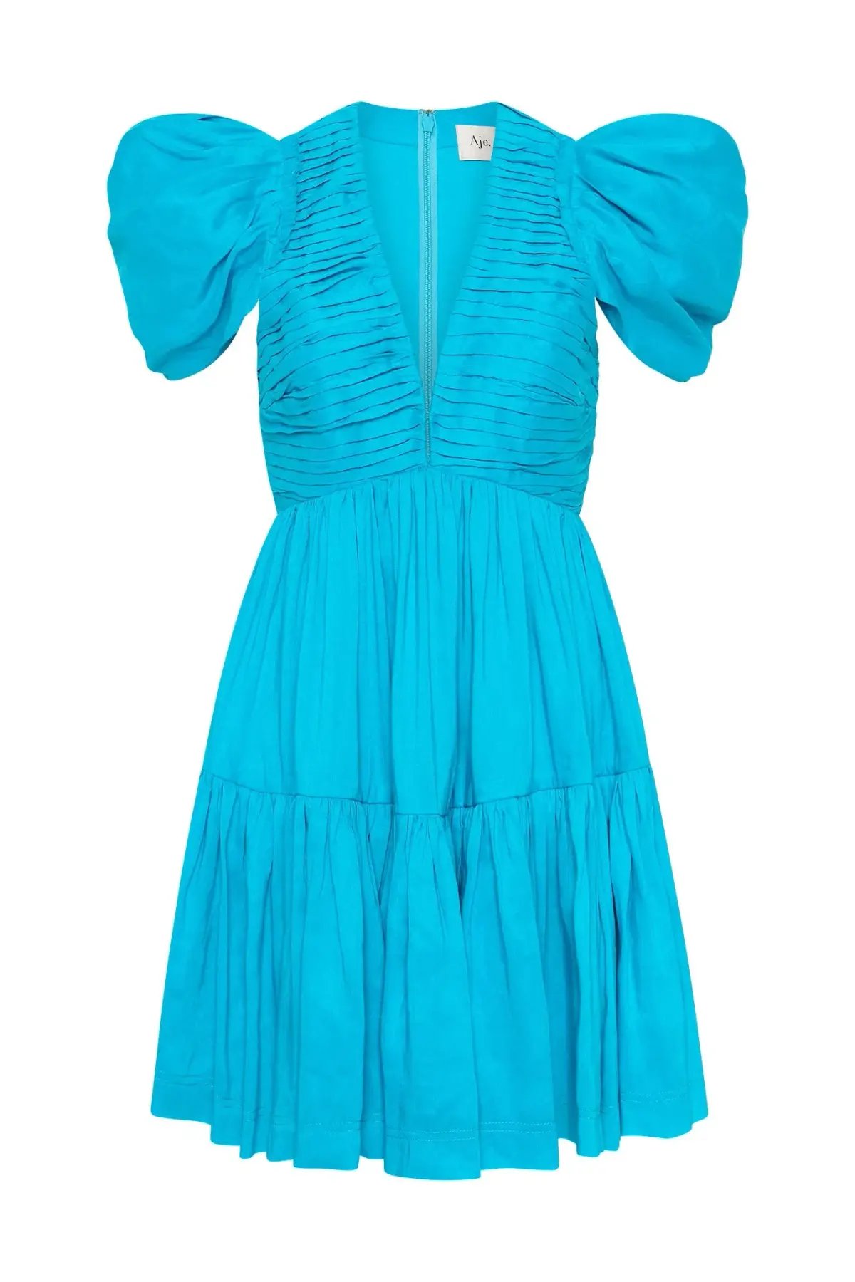 Aje Severine Tiered Mini Dress Sky Blue Size 8 photo 3