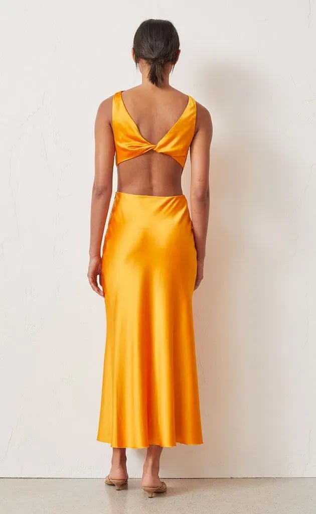 Bec & Bridge Seraphine Cut out Midi Dress Tangerine Size 8 photo 3