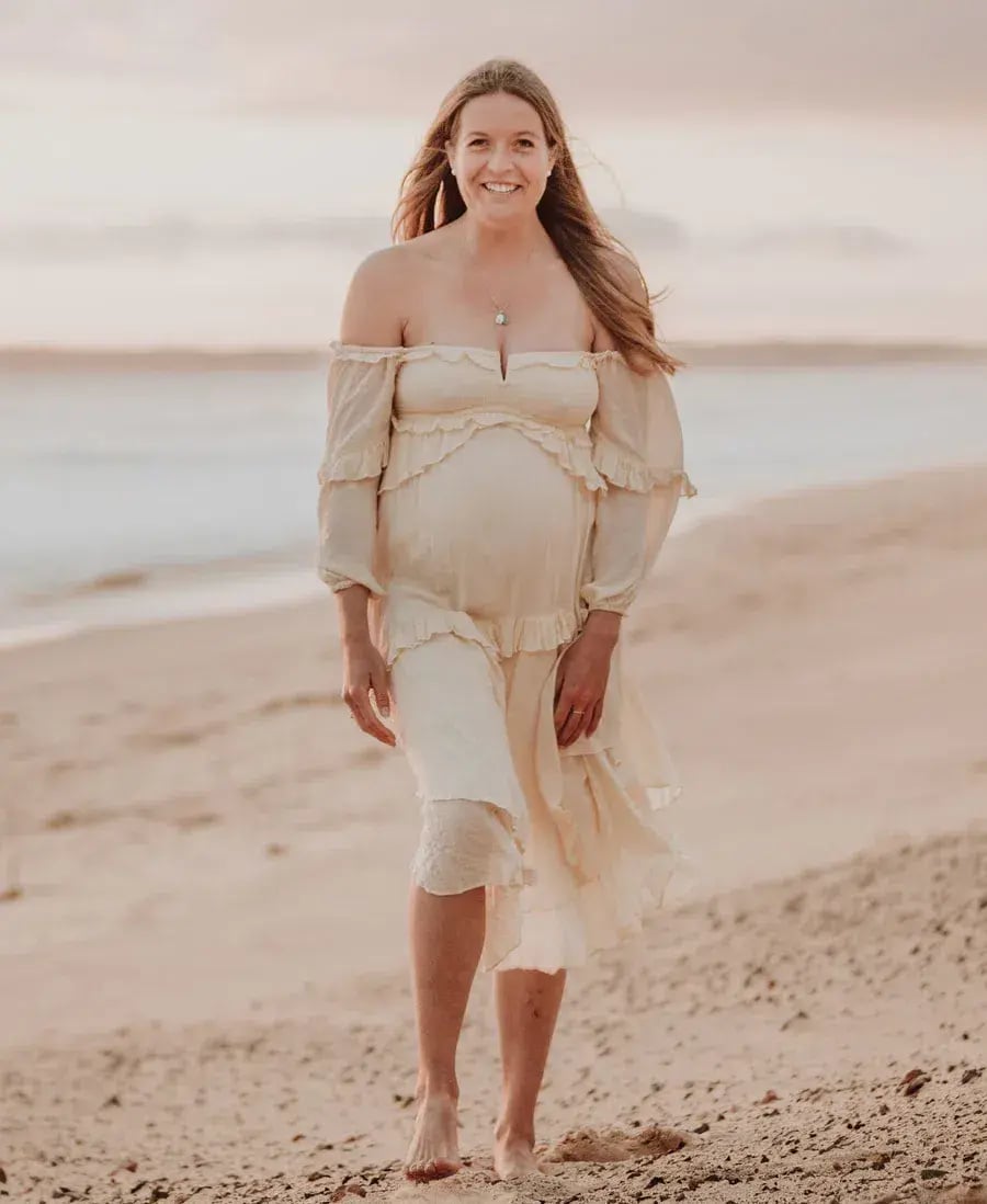Spell Clementine Mermaid Midi Dress Cream Size S photo 3