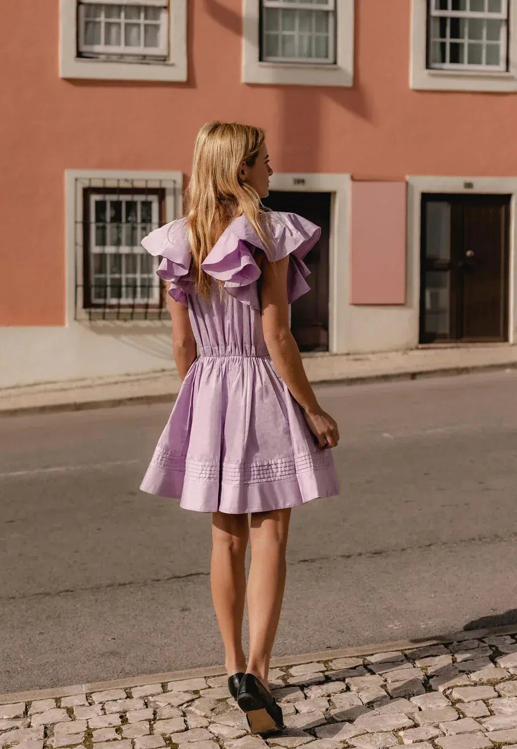 Aje Kindred Frill Mini Dress Lilac Size 10 photo 3