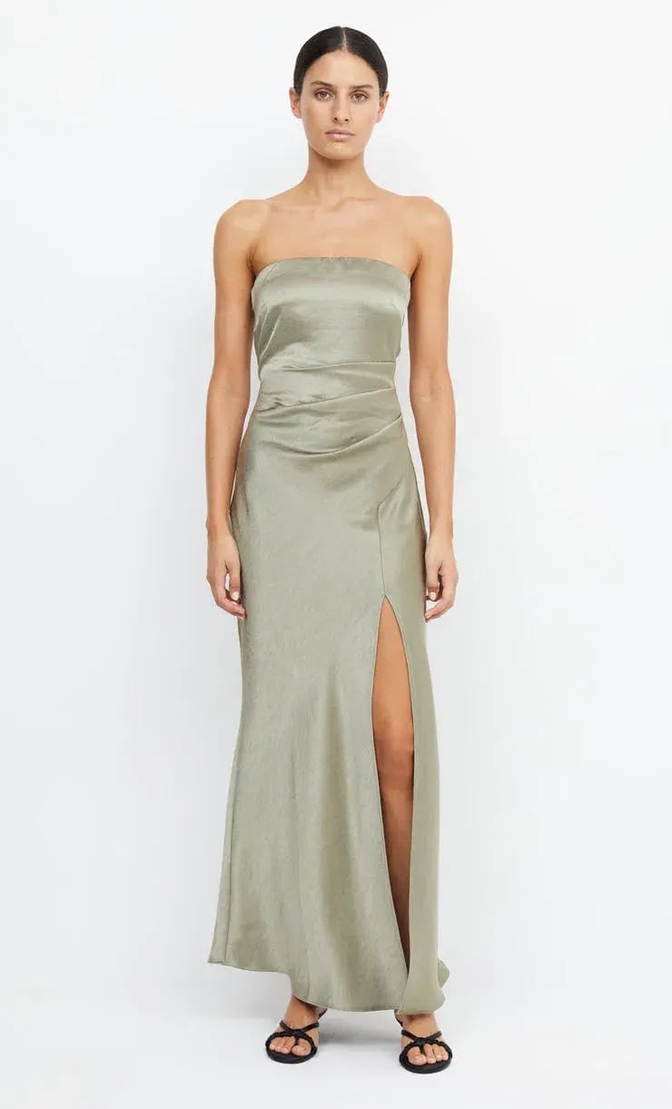 Bec & Bridge The Dreamer Strapless Dress in Sage Green Size 12 photo 2
