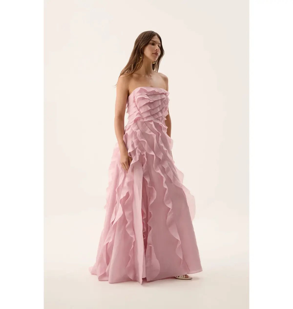 Aje Allairie Gown Chalk Pink Size 14 photo 2