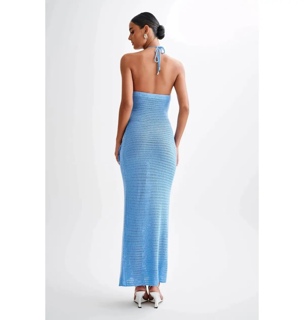 Meshki Floral Crochet Maxi Dress Cornflower Blue Size Small / AU 8 photo 5