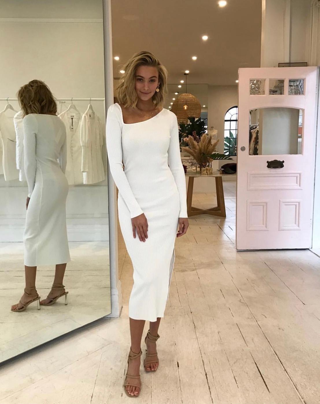 Bec & Bridge Iman Midi Dress Ivory White Size 6 photo 3