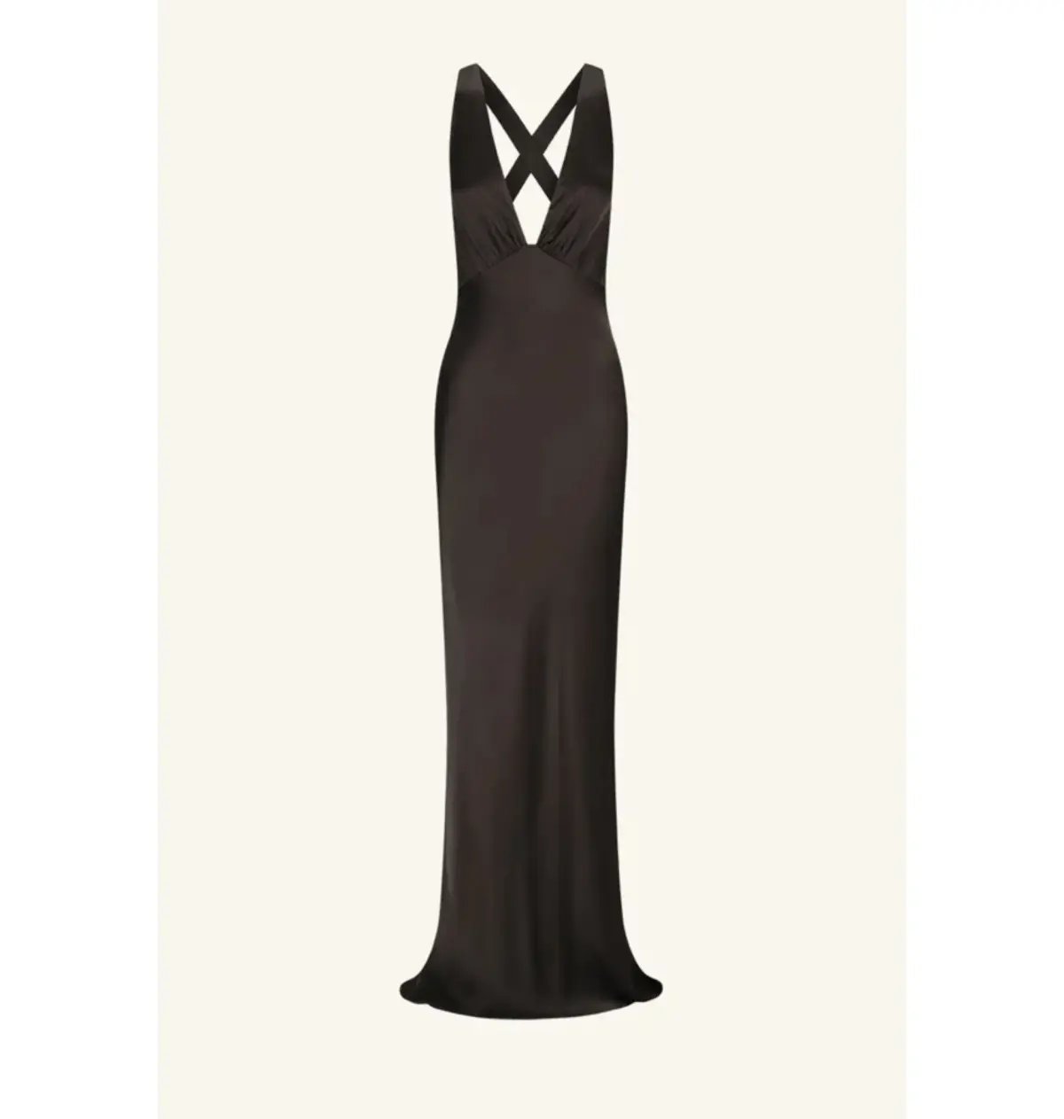Shona Joy La Lune Plunged Cross-Back Gown Black Size AU 8 photo 4
