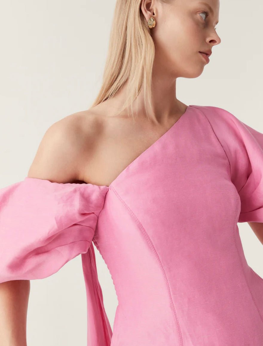 Aje Arista Tulip Sleeve Midi Dress | Pink photo 4