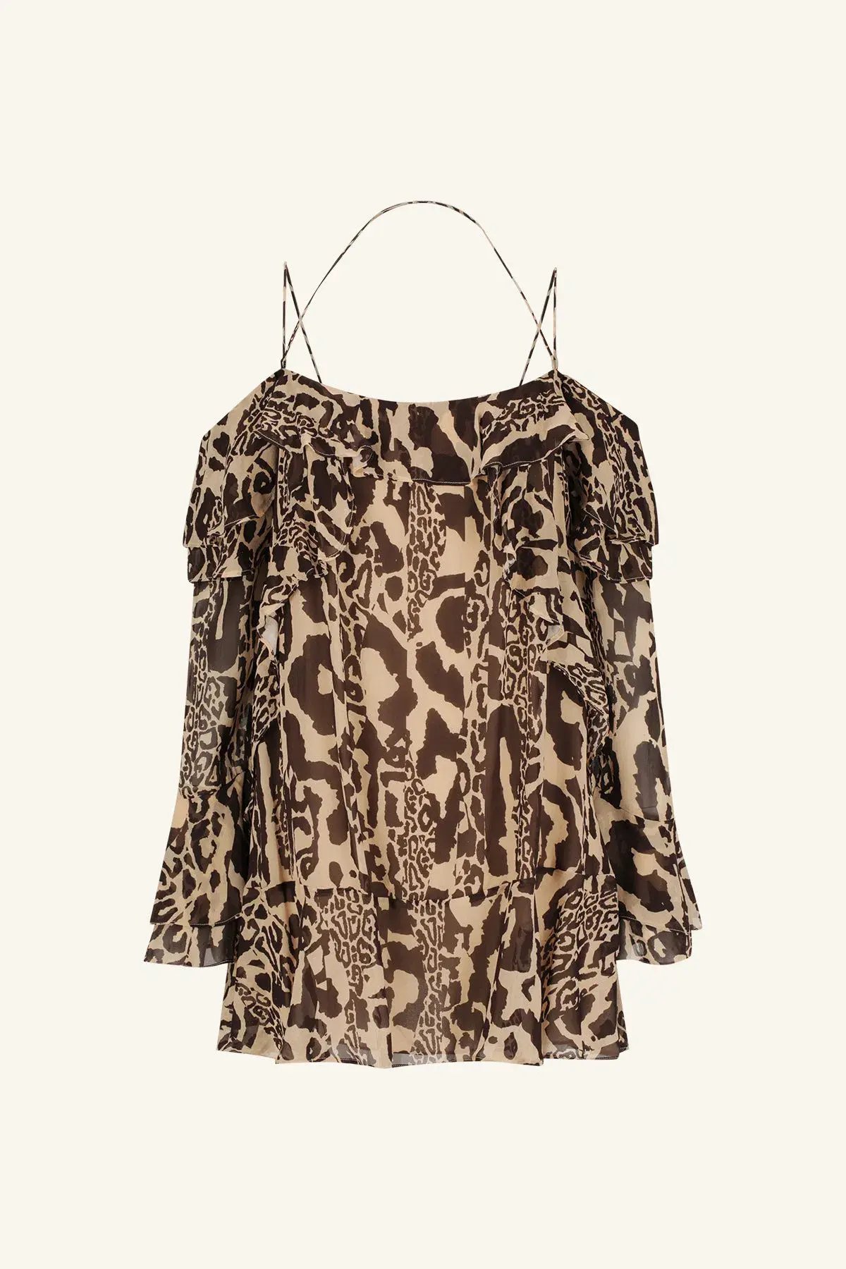 Shona Joy Goldie Tiered Mini Dress in Animal Effect Size XL / 14 photo 4