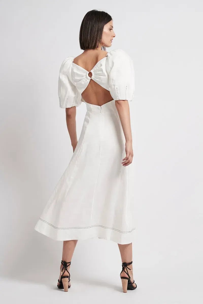 Aje Grove Midi Dress White Size 4 photo 3