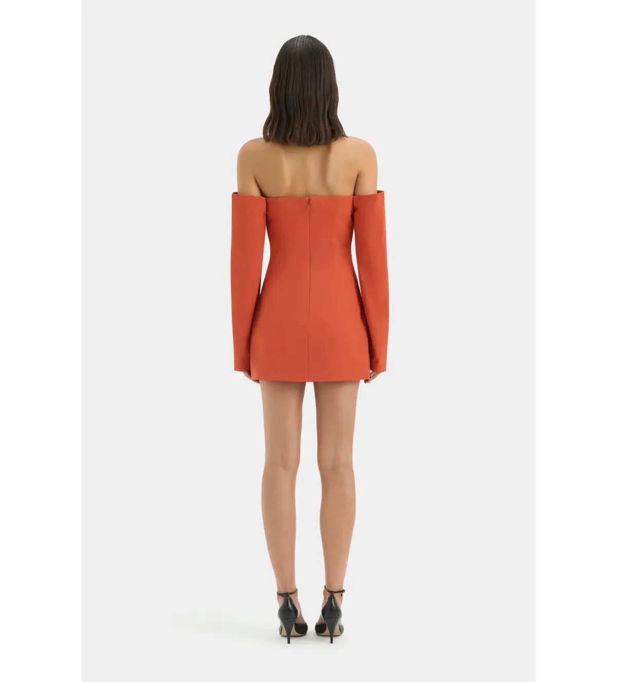 Sir the Label Rossana Off Shoulder Mini Dress Terracotta Size 0 AU 6 photo 3