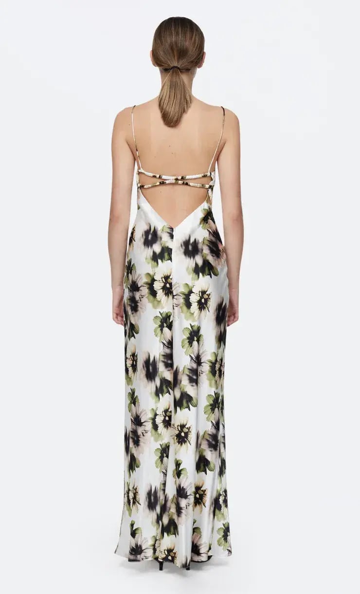 Bec & Bridge Bloom Silk Maxi Dress Ivory Floral Size 8 photo 2