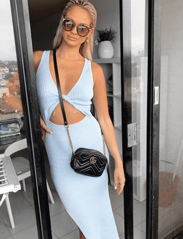 Bec & Bridge Riviera Knit Midi Dress - Sky Blue (Original) - Size 8 photo 6