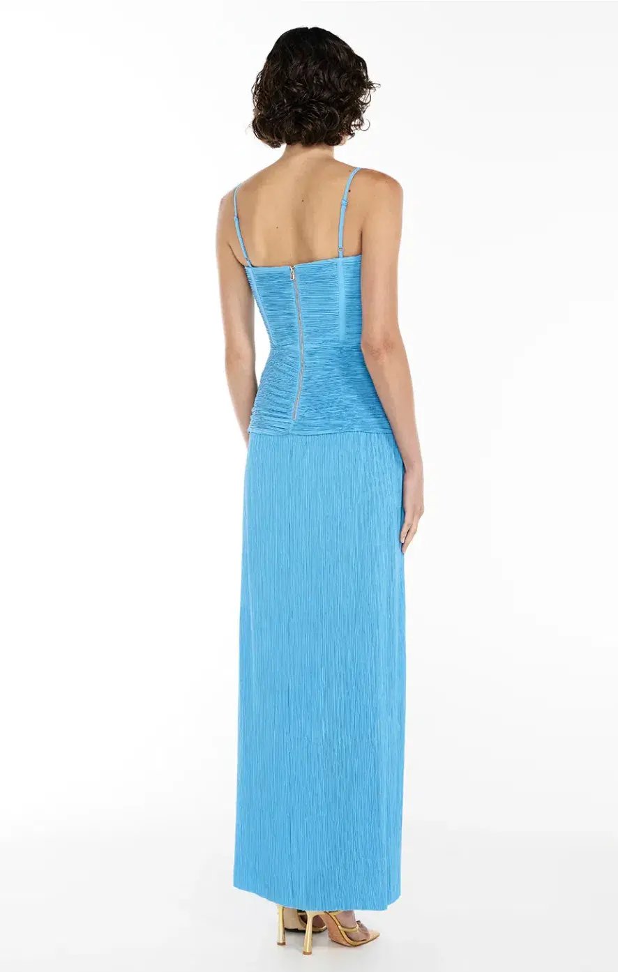 Manning Cartell Double Time Pleat Dress Cerulean Blue Size 8 photo 3