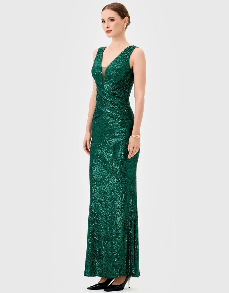 Bariano Paislee Sequin Maxi Emerald photo 2