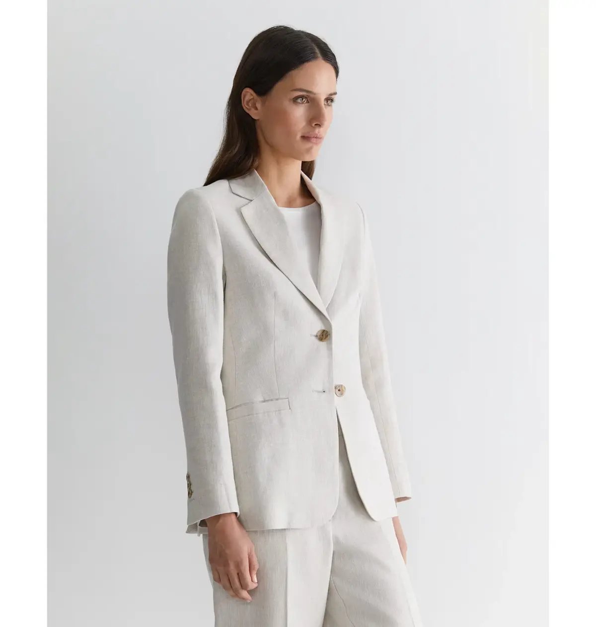 Freya Linen Blazer String Grey Size 6 photo 3