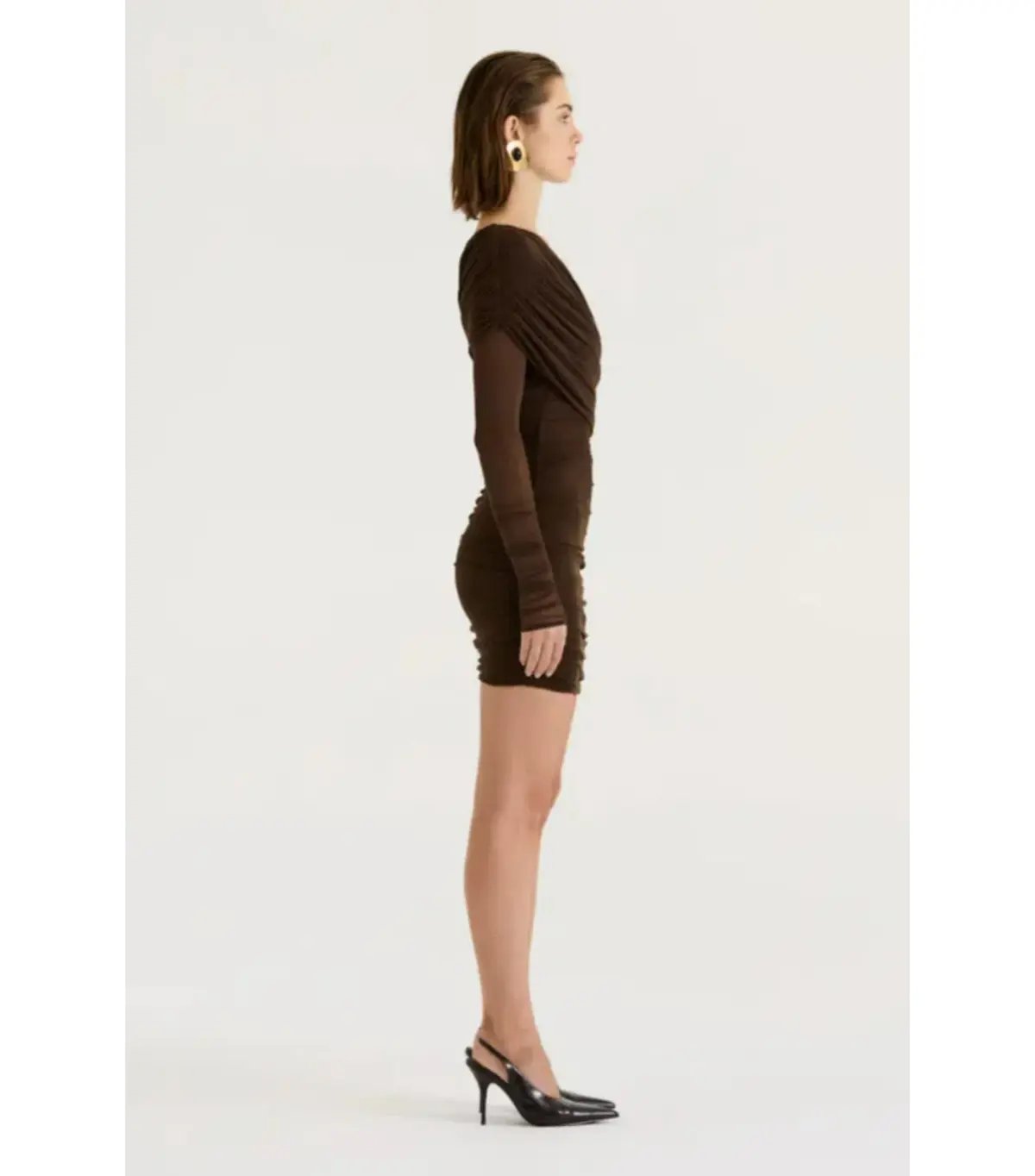 Henne Paris Mini Dress Brown Size AU 10 photo 3